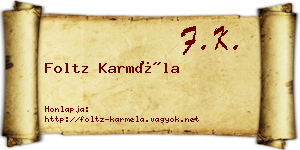 Foltz Karméla névjegykártya